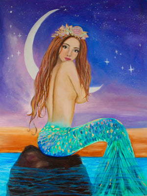 Moonlit Mermaid Art Print