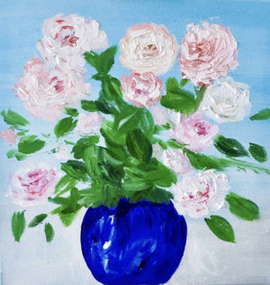 Pink Roses Original Oil Painting